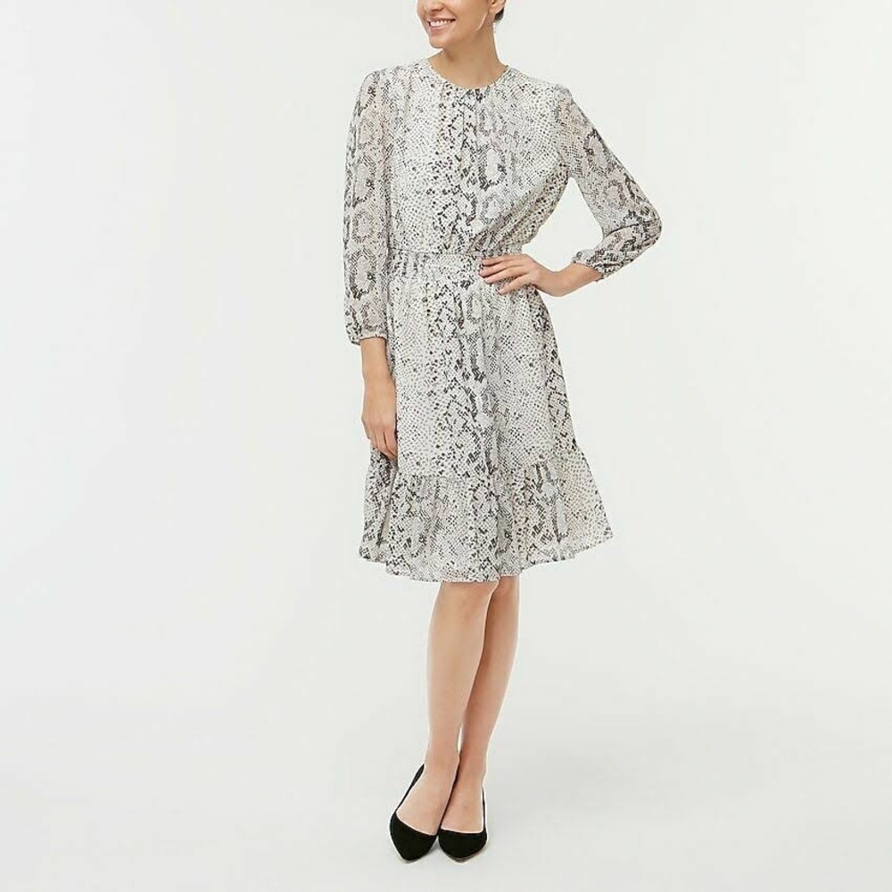 J Crew Factory Snakeskin Smock-Waist Dress